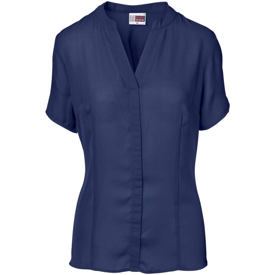 Ladies Short Sleeve Ava Blouse Navy